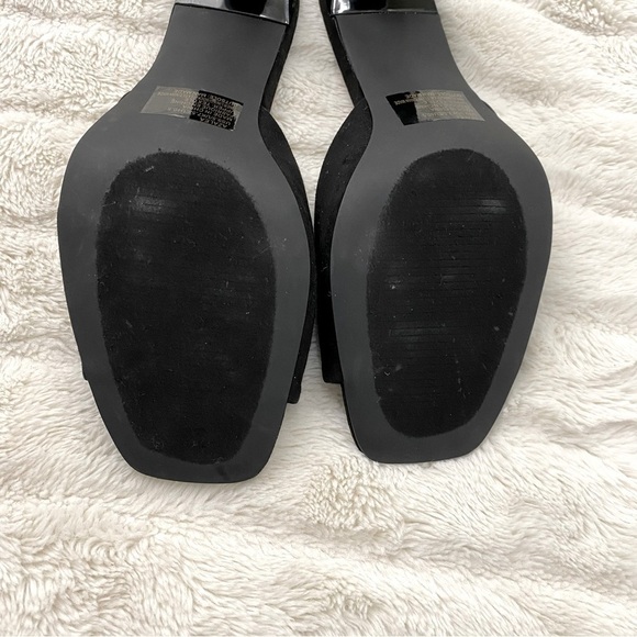 Just Fab Black Suede Mules Heels Size 9.5 - Picture 7 of 10